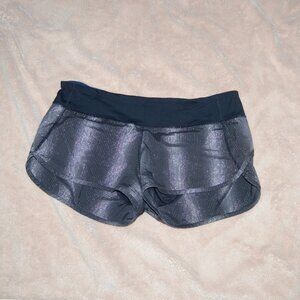 Lululemon Run Speed Short 2-Way Stretch Sparkle Swift Black / Gunmetal 8